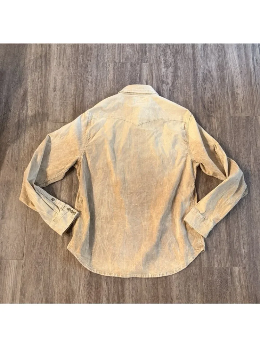 Y2K True Religion Corduroy Pearl Snap Western Cowboy Shirt XXL Rodeo Tan Brown